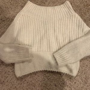 White off the shoulder sweater